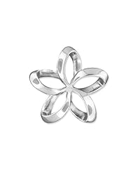 925 Silver 19mm Open Plumeria Pendant Hawaiian Silver Jewelry