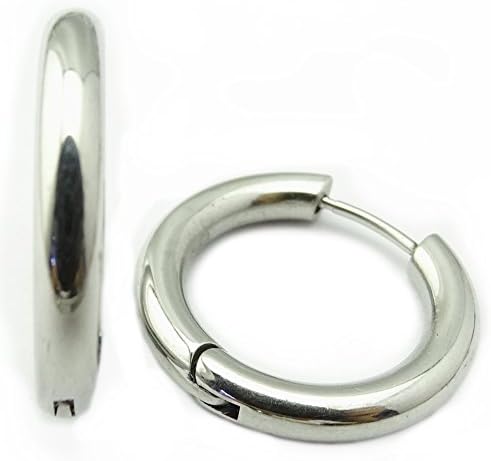 Morning Style 316L Stainless Steel 13MM Rounc High Polish Tube Hoop Earring