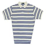 Polo White Double Bar Stripe Mesh Knit