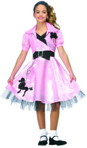 Girls Pink Sock Hop Diva 50s Costume - Child Large
