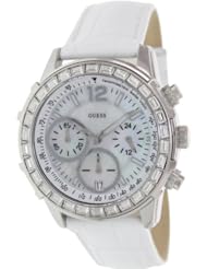 GUESS WOMAN WATCH U0017L1, CHRONOGRAPH, SILVER / MOTHER OF PEARL WHITE