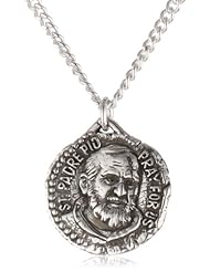 Bob Siemon Sterling Silver "Saint Padre Pio" Medal, 20"