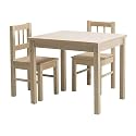 IKEA SVALA Children's table with 2 chairs in beach wand Alder
