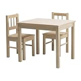 IKEA SVALA Children's table with 2 chairs in beach wand Alder