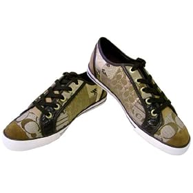 Buy Coach Dawnell Khaki Patchwork Tennis Shoes by COACH