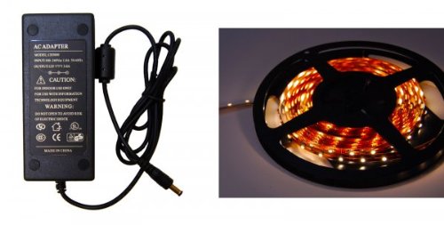 LED 3528 Small Series Light Strip with Waterproof Epoxy Resin - 12 Volt 300 LEDs Kit (Warm White) (2.5