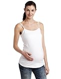 IMAGE OF Three Seasons Maternity Women's Solid Sleeveless Bra Cami Tank, White, Medium