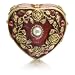 Red Heart Trinket Box with Red Rhinestones and Pearl Center Model No. J-843