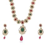 Deccan Pearls Women Girls Necklace and Sets BSB 06054 Gold Red Green