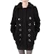 Yoki Tightly Knitted Zippered Pea Coat in Black