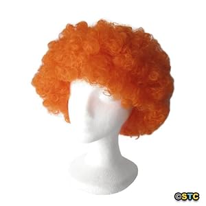 Economy Orange Afro Wig ~ Halloween 1960s or 1970s Costume Party Wig