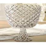 Fifth Avenue Crystal Muirfield Faceted Crystal Footed Compote/Bowl-9-Inch D by 8.3-Inch H