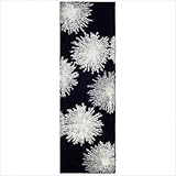 Safavieh Soho Collection Explosions Handmade New Zealand Wool Area Runner, 2-Feet 6-Inch by 6-Feet, Black and White