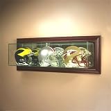 Triple Mini Helmet Wall Mounted Glass Display Case