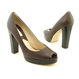 MICHAEL KORS Graffiti Heels Slides Shoes Brown Womens