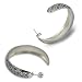 Ladies Stylish Stainless Steel Diamond Pattern Hoop Earrings Jewellery - Black & Silver