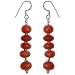 Valentine Jewelry Silver Carnelian Earrings 2 inches (erg085)