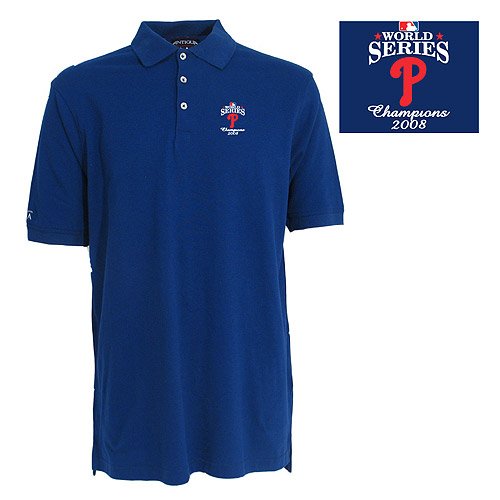 Philadelphia Phillies MLB WS 2008 Champs Classic Pique Polo Shirt (Dark Royal)