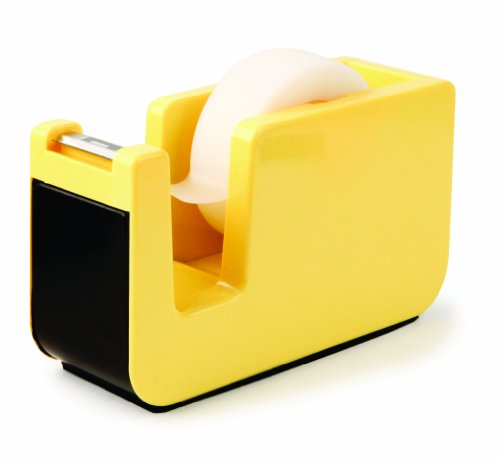 Kikkerland Retro Desktop Tape Dispenser, Yellow