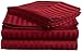 FULL SIZE STRIPED Bed Sheet set, BURGUNDY