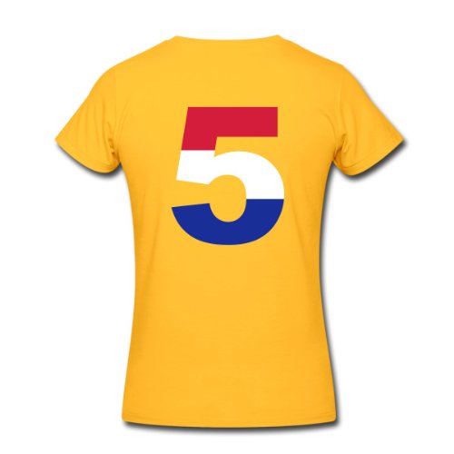 Spreadshirt Damen 5 – Netherlands Flag – T-Shirt, goldgelb, M