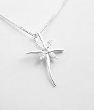 040. Sterling Silver Flower Petal Cross Pendant