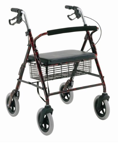 Adult Walker / Rollator - W467-1 Heavy-Duty Rollators, 4-Wheeled, Aluminum Frame, Loop Brake