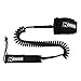 Own the Wave 'Nemesis' Premium 10' Stand Up Paddle Leash Coiled - Stainless Steel Double Swivels and Triple Rail Savers - for Paddleboarding and Surfing (Charcoal Black)