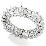 Sterling Silver / Platinum Cubic Zirconia Eternity Ring
