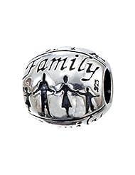 Zable (tm) Sterling Silver Family Pandora Compatible Bead / Charm