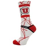 Strideline Athletic Crew Socks Utah Swoop White 5600111 Strapped Fit Men's Utes