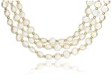 14k Yellow Gold 3-Strand 8-9mm Freshwater Cultured Pearl Necklace, 16