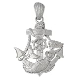 Clevereve's 14K White Gold Pendant Anchor Mermaid 14.3 - Gram(s)