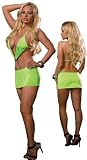 Sexy Mini Dress Clubwear Set - Green Minidress and Matching Thong