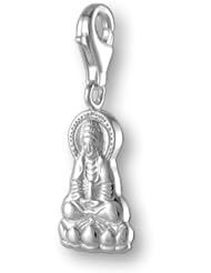MELINA Charms clip on pendant Buddha sterling silver 925