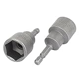 uxcell　六角ナットドライバー　金属　グレー　2個入り　ナットドライバーセット