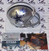 Troy Aikman Autographed Dallas Cowboys Mini Football Helmet with 
