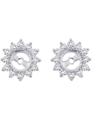 14K White Gold 1/2 ct. Diamond Earring Jackets (Higher Quality)