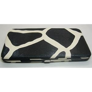 Buy BLACK GIRAFFE PRINT FLAT OPERA WALLET CLUTCH BY DESIGNSK by DesignSK