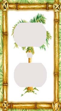 Bamboo Palm Tree Green Decorative Outlet Cover