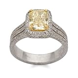 2.00ct Fancy Yellow Diamond, .70ct t.w. Diamonds Ring. Size 7