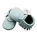 Mejale Baby Soft Soled Leather Moccasin Tassel Slip on Infant Toddler Shoes Pre-Walker(Sky Blue,3-6 Months)