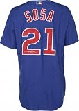Sammy Sosa Chicago Cubs Autographed Majestic Athletic Authentic Blue Jersey