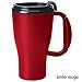 16 Oz. Red Travel Mug - Prevents Spills, Keeps Hot Drinks Hot and Cold Drinks Cold - BPA-Free Double Walled Plastic Mug with Lid - Ergonomic Handle - Fits Most Drink Holders by Smile Mugs