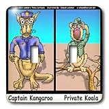 Londons Times Famous People Places Books Cartoons - CAPTAIN KANGAROO AND OTHER AUSSIE ANIMALS - Light Switch Covers - double toggle switch