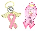Pink Ribbon Crystal ANGEL Breast Cancer Awareness Tac Pin