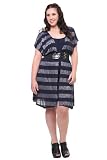 Torrid Plus Size Navy Striped Belted 2-Fer Dress
