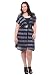 Apparel : Torrid Plus Size Navy Striped Belted 2-Fer Dress