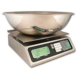TORREY | 40 Lb. Capacity | Price Computing - Digital Retail Scale | LPC-40L | 11.8 x 8.7 Platform | ZIEIS BigTop 20 Quart Stainless Steel Retail Bowl | Surge Protector | 0.01 Pound Accuracy