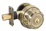 Master Lock DSNRN1005BOX Nightwatch Combination Deadbolt with Bump Stop Cylinder, Antique Brass